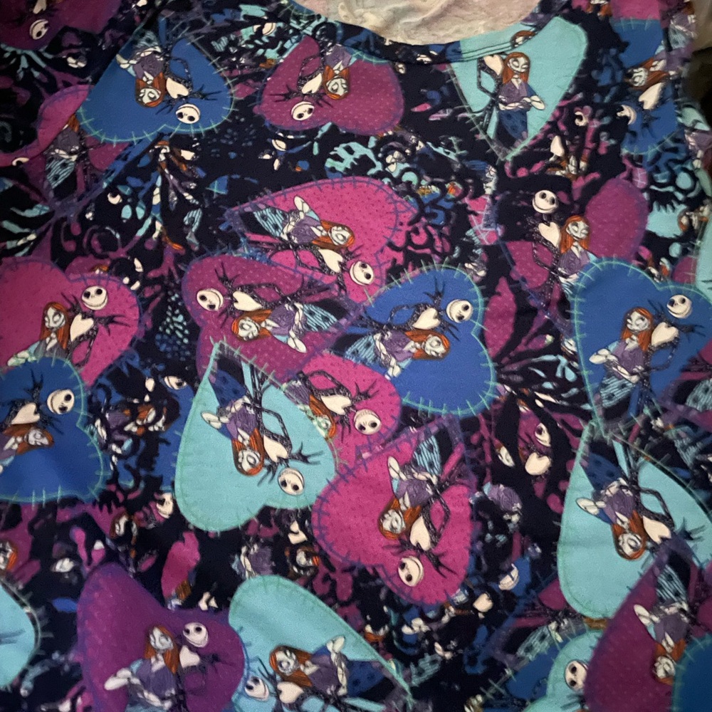 LuLaRoe Colorful Patterned Blouse - Blue, Pink, Purple
